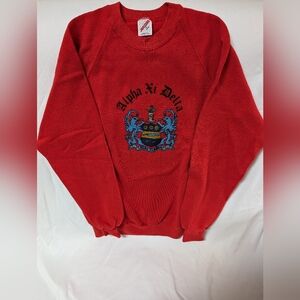 Alpha Xi Delta Vintage Large Red Sweatshirt with Crest